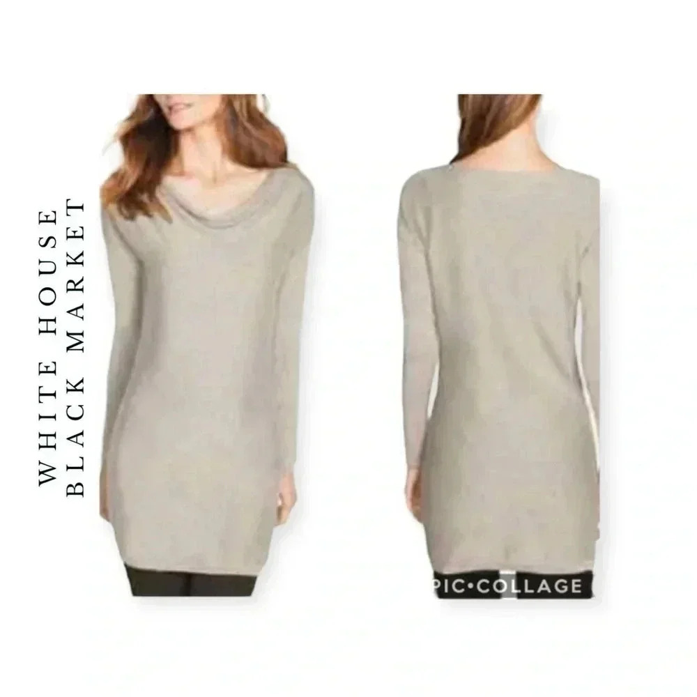 0402. WHITE HOUSE BLACK MARKET‎ SWEATER DRESS WITH COWL NECK SIZE XSMALL